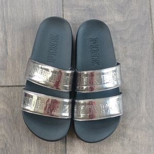 Victoria's Secret  logo two strap flip flops 7.5